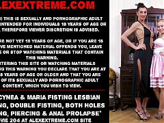 Dulcynea and Maria Fisting lesbian footing, double fisting, both holes fisting, piercing and anal prolapse